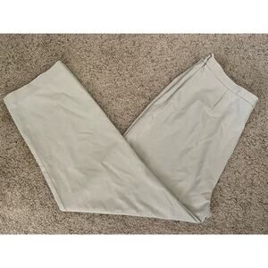 Jones Wear Stretch Beige Tan Flat Front Side Zipper Women's Dress Pants Size 14